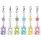 Transparent Acrylic Bear Star Pendant Decoraton, Alloy Lobster Claw Clasps Charms, for Backpack Keychain Ornaments, Mixed Color, 64mm, 6pcs/set