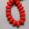 Handmade Porcelain Beads, Bright Glazed Porcelain, Rondelle, Red, 12x7mm, Hole: 2mm