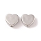 CCB Plastic Beads, Heart, Platinum, 13x14x7mm, Hole: 2mm