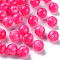 Acrylic Beads, Imitation Gemstone, Round, Deep Pink, 10mm, Hole: 1.6mm, about 1000pcs/500g