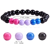 Acrylic Round Beaded Stretch Bracelet for Women BJEW-SW00066-03-7