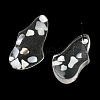Resin with Shell Twist Teardrop Stud Earrings with Titanium Pins EJEW-D056-16P-3
