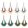 ANATTASOUL 4 Pairs 4 Colors Hollow Teardrop Alloy Dangle Earrings with Brass Pins for Women EJEW-AN0004-57-1