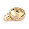 Brass Micro Pave Clear Cubic Zirconia Charms ZIRC-L100-048G-4