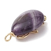 Natural Amethyst Copper Wire Wrapped Pendants PALLOY-JF02598-02-3
