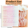 Olycraft 24 Sheets 12 Colors Letter Style Plastic Nail Art Stickers MRMJ-OC0003-21-2