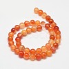 Round Natural Red Agate Bead Strands X-G-M257-8mm-26-2
