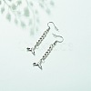 Tarnish Resistant Curb Chains with Charm Long Dangle Earrings EJEW-JE04963-5