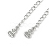 Brass Micro Pave Cubic Zirconia Ends with Chains KK-U043-05P-2