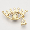 Brass Cubic Zirconia Pendants ZIRC-S061-83A-2