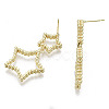 Brass Dangle Stud Earring KK-N232-104G-NF-3