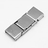 Rectangle 201 Stainless Steel Watch Band Clasps STAS-F067-15-1