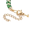Glass Seed & Imitation Pearl Braided Flower Beaded Bracelet for Women BJEW-JB08559-5