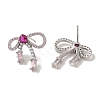 Rack Plating Brass Micro Pave Cubic Zirconia Studs Earrings EJEW-R162-19P-2