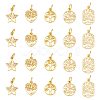 DICOSMETIC 20Pcs 5 Styles Rack Plating Brass Charms KK-DC0004-08-1