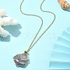 Brass Pouch Necklace Making for Gemstone Nugget NJEW-JN04369-02-2