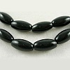 Black Glass Beads Strands X-GS6x13mmC27-1