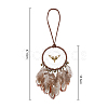 SUPERFINDINGS Woven Net/Web with Feather Pendant Decoration HJEW-FH0001-32-2