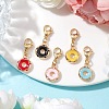 Donut Alloy Enamel Pendant Decorations HJEW-JM01913-2