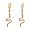 Brass Micro Pave Cubic Zirconia Huggie Hoop Earrings EJEW-JE04215-02-1