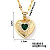 Brass Luxury Cubic Zirconia Heart Pendant Necklaces UV5875-2-1