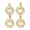 Rack Plating Brass Micro Pave Cubic Zirconia Pendants KK-C041-13G-1