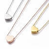 304 Stainless Steel Heart Pendant Necklaces NJEW-I240-25-1