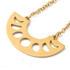 201 Stainless Steel Moon Phase Pendant Necklace with Cable Chains NJEW-Q317-33G-2