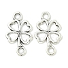 Tibetan Style Alloy Shamrock Connector Charms TIBE-I026-6013AS-1