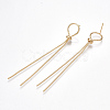 Brass Tassels Stud Earrings KK-S350-044G-2