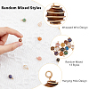 SUPERFINDINGS 1 set Natural & Synthetic Mixed Gemstone Copper Wire Wrapped Round Charms G-FH0002-08-4