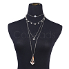 Brass Chain Tiered Necklaces NJEW-JN02280-4