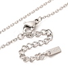 304 Stainless Steel Pave Cubic Zirconia Heart Pendant Cable Chain Necklaces for Women NJEW-G142-07P-03-3