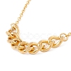 Curb Chains Dangle Stud Earring and Pendant Necklace SJEW-E043-03-4