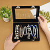 Rectangle Clear Window Jewelry Velvet Presentation Box Organizer with MDF Wood and Iron Locks VBOX-WH0010-01-3