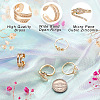 Cheriswelry 4Pcs 4 Style Snake & Smiling Face & Star Brass Cuff Rings for Her RJEW-CW0001-01-4