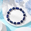 Natural Lapis Lazuli Round Beaded Stretch Bracelets for Women BJEW-JB11137-02-2