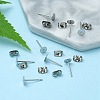 100Pcs 304 Stainless Steel Stud Earring Findings STAS-YW0001-43E-6