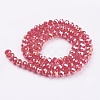 Electroplate Glass Beads Strands X-GLAA-F001-6x4mm-04AB-2