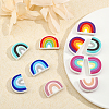 CHGCRAFT 12Pcs 6 Colors Food Grade Eco-Friendly Silicone Beads SIL-CA0001-61-4
