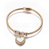 304 Stainless Steel Charms Bangles BJEW-P258-05-3