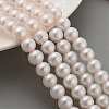 (Defective Closeout Sale) Baking Painted Pearlized Glass Pearl Round Bead Strands HY-XCP0001-17-2