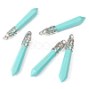Synthetic Turquoise Pointed Pendants G-F409-05P-1