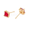 Cubic Zirconia Square Stud Earrings EJEW-F282-20-G-3