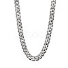 201 Stainless Steel Curb Chain Necklaces for Men NJEW-Q336-07A-P-1