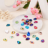 Pandahall 72pcs 12 colors Teardrop Shape Sew on Rhinestone GLAA-TA0001-45-6