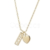 Valentine's Day Brass Heart and Rectangle with Word Love Pendant Necklace NJEW-JN04700-2