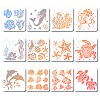 12Pcs 12 Styles PET Plastic Hollow Out Drawing Painting Stencils Templates DIY-WH0286-019-1