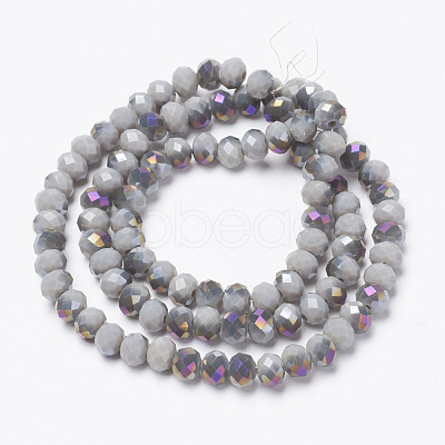 Electroplate Opaque Glass Beads Strands EGLA-A034-P6mm-F15-1