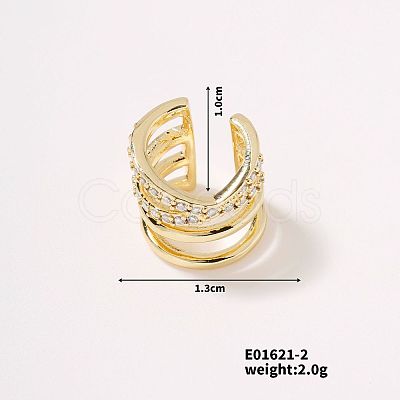 Chic C-shaped Ear Clip with Sparkling and Diamonds LP3340-2-1